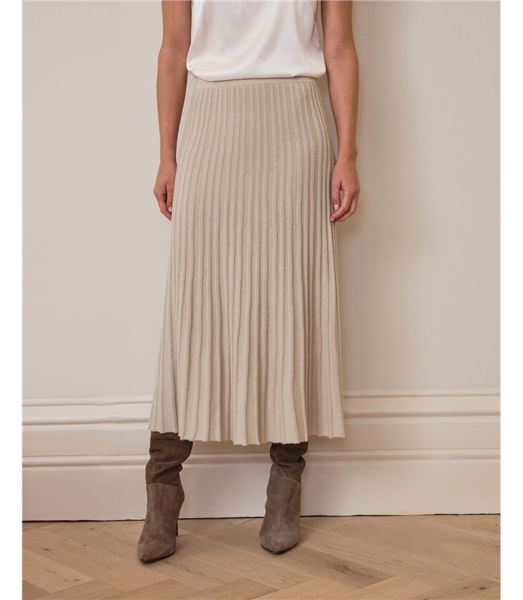 Cashmere Blend Flared Skirt