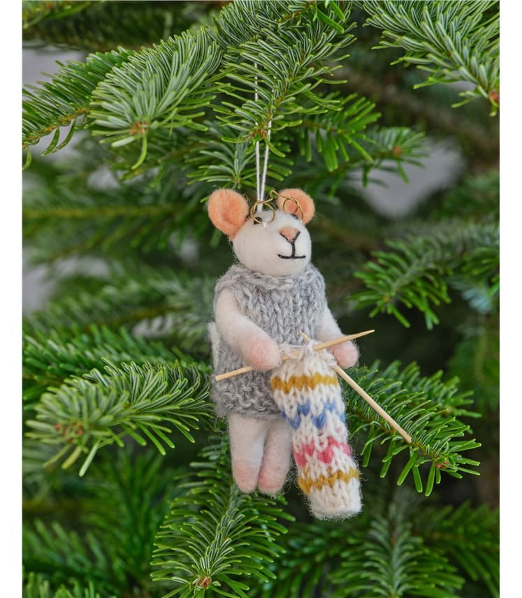 Grandma Mouse Christmas Decoration