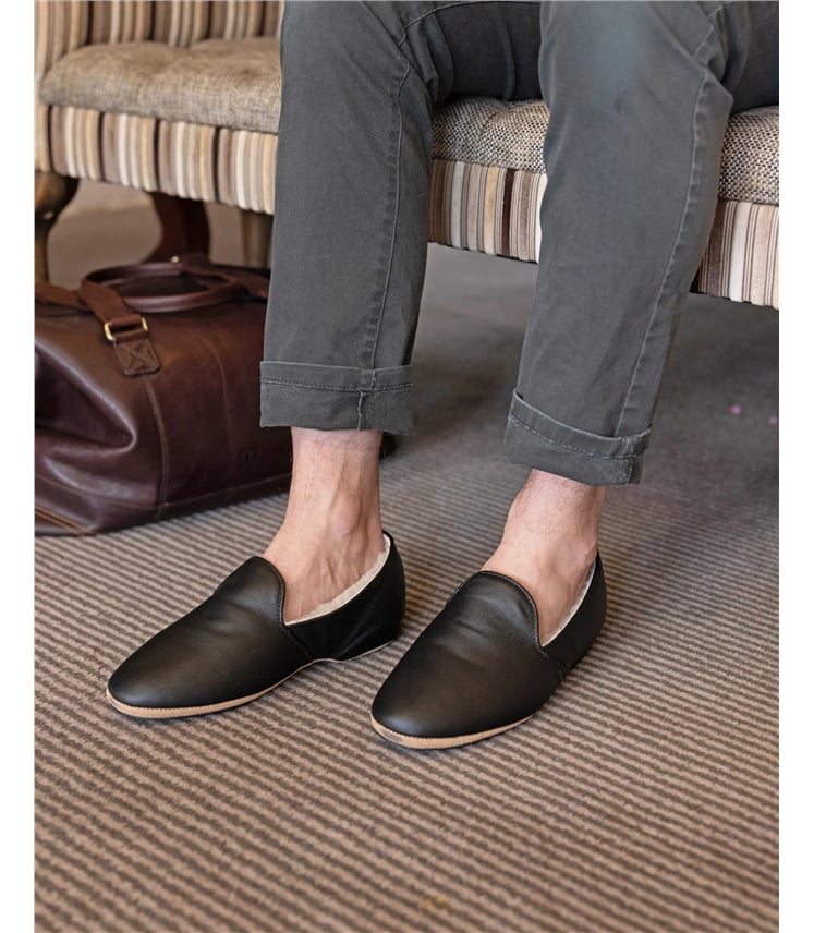 Mens Draper Albert Leather Slippers