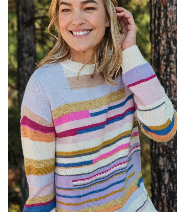 Textured Irregular Stripe Jumper