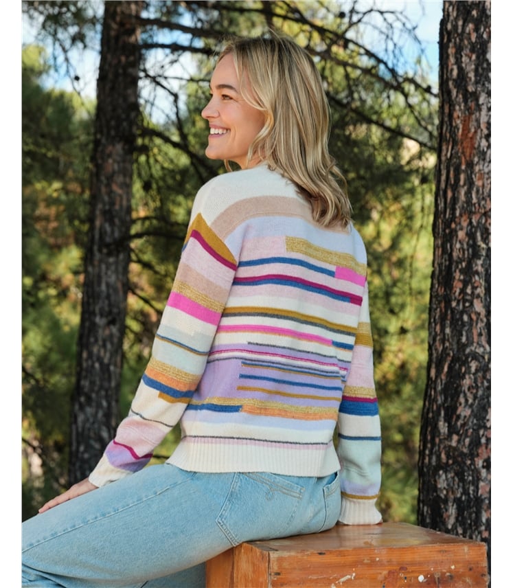 Textured Irregular Stripe Jumper