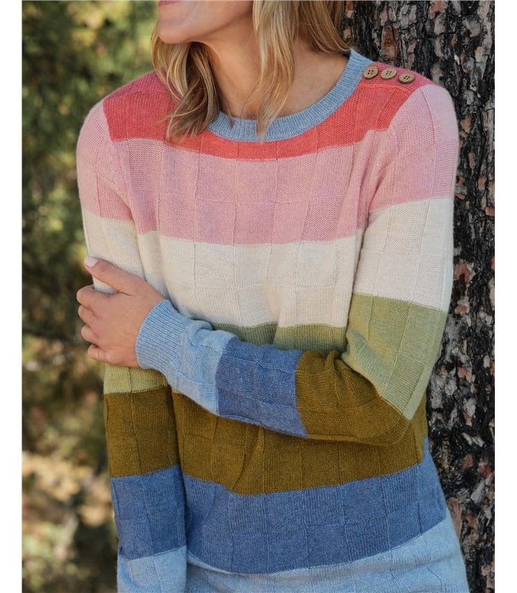 Mixed Stitch Colour Block Jumper