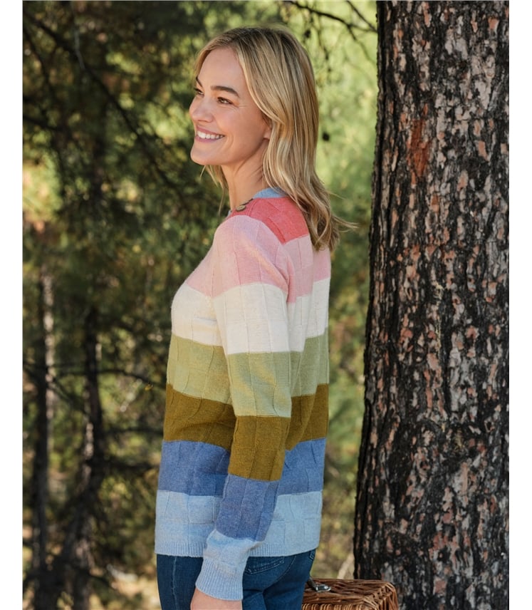 Mixed Stitch Colour Block Jumper