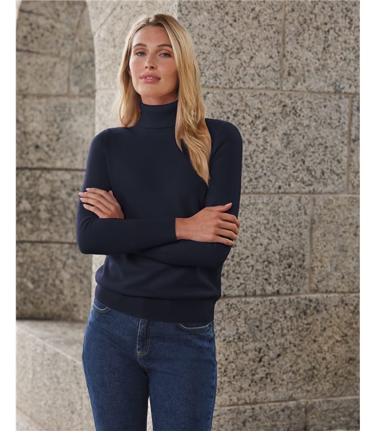 Womens Cashmere Turtle Neck Sweater