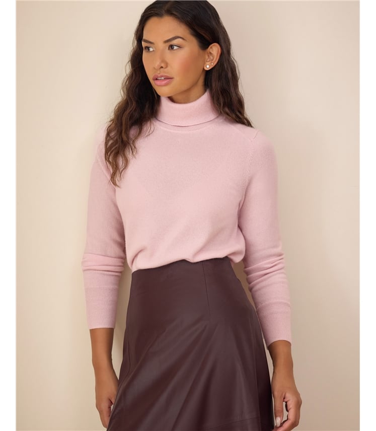 Womens Cashmere Polo Neck Sweater