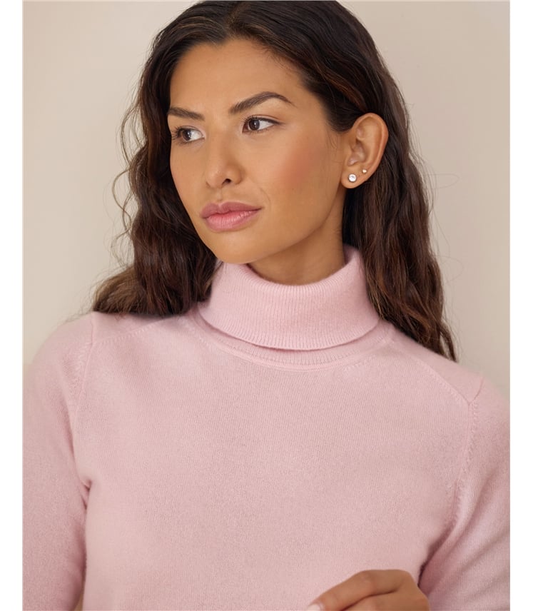 Womens Cashmere Polo Neck Sweater