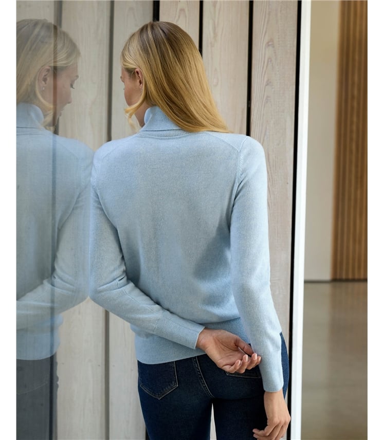 Womens Cashmere Polo Neck Sweater