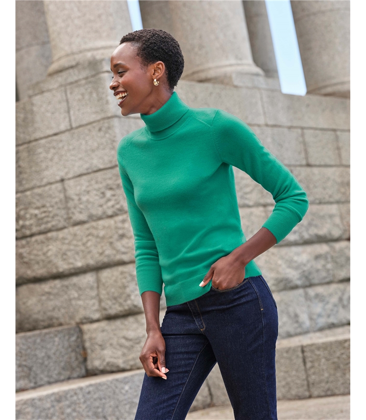 Womens Cashmere Turtle Neck Sweater