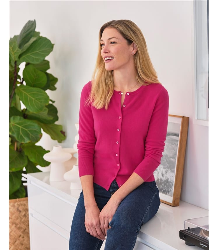 Cashmere Crew Neck Cardigan