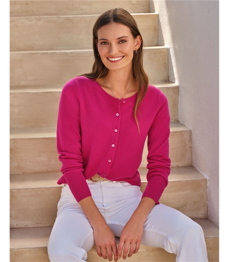 Cashmere Crew Neck Cardigan