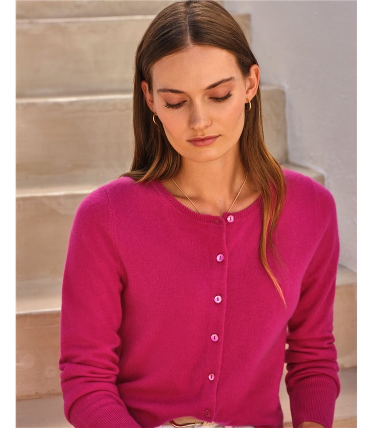 Cashmere Crew Neck Cardigan