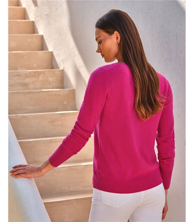 Cashmere Crew Neck Cardigan