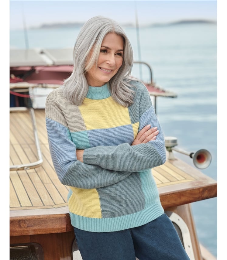 Purl Stitch Patch Work Jumper