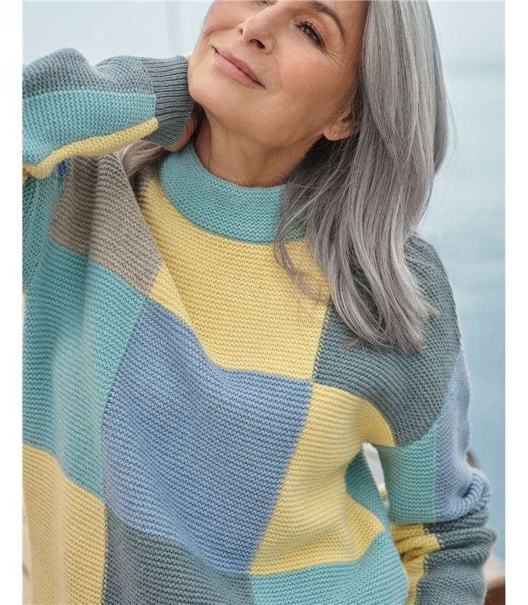 Purl Stitch Patch Work Jumper