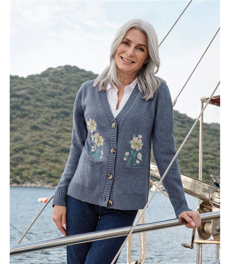Floral Embroidered Cardigan