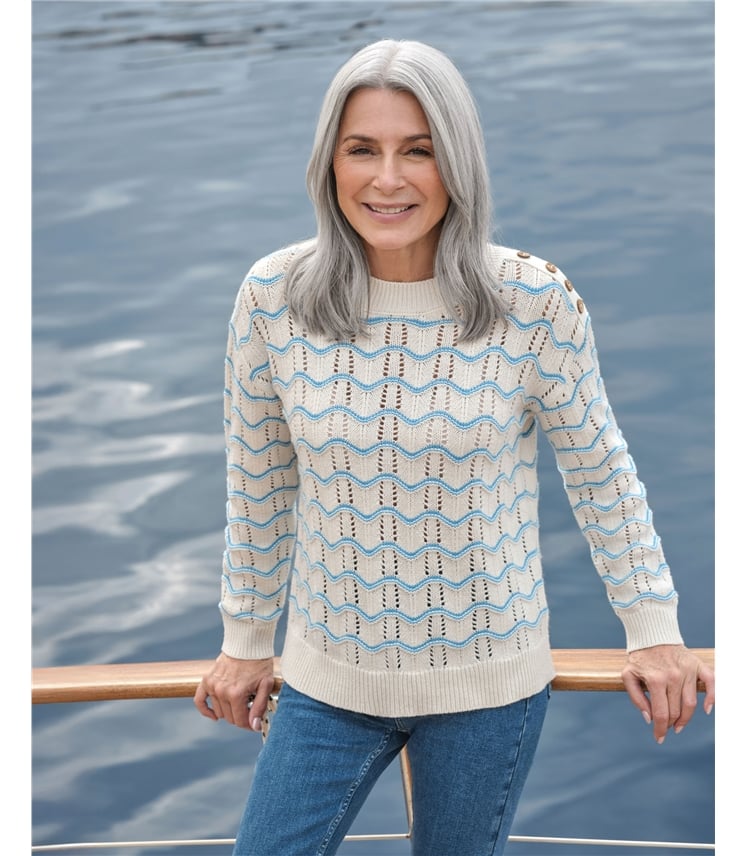 Wavy Pointelle Stripe Jumper
