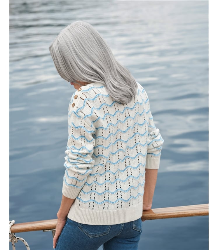 Wavy Pointelle Stripe Jumper