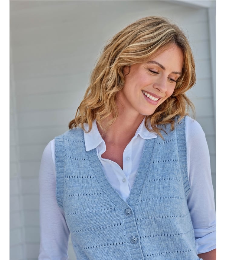 V Neck Pointelle Waistcoat