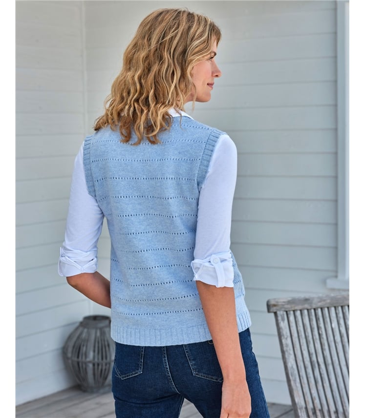 V Neck Pointelle Waistcoat