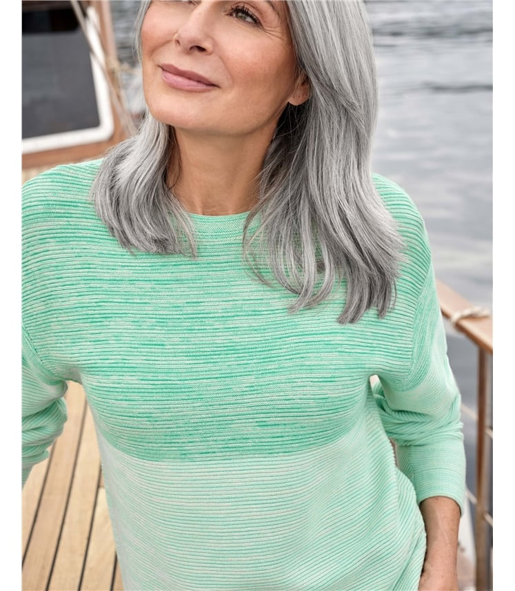Purl Stitch Twist Colourblock Jumper