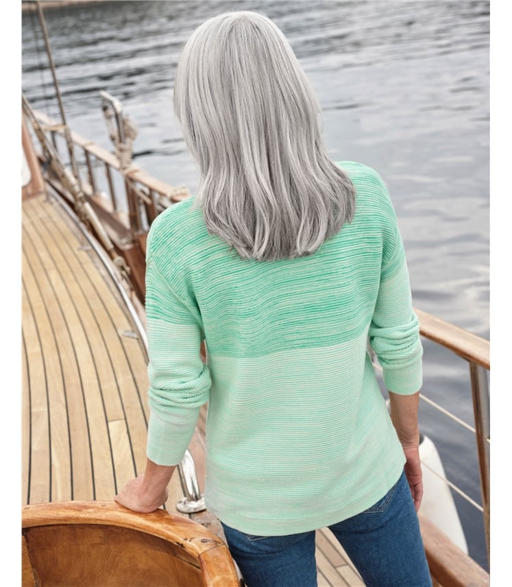 Purl Stitch Twist Colourblock Jumper