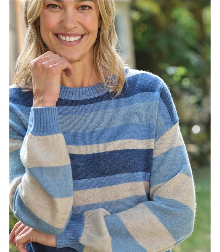 Blau gestreifter Pullover