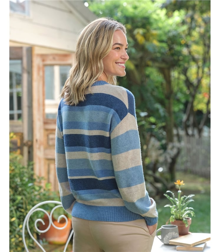 Blau gestreifter Pullover