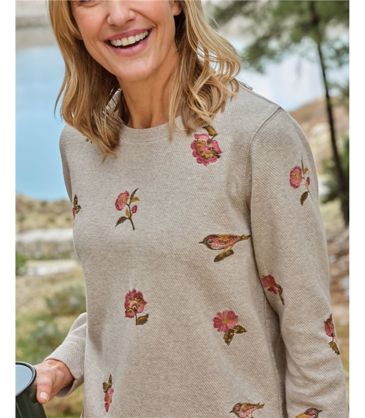 Embroidered Bird Sweatshirt