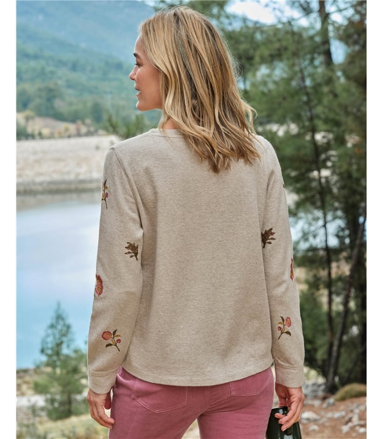 Embroidered Bird Sweatshirt