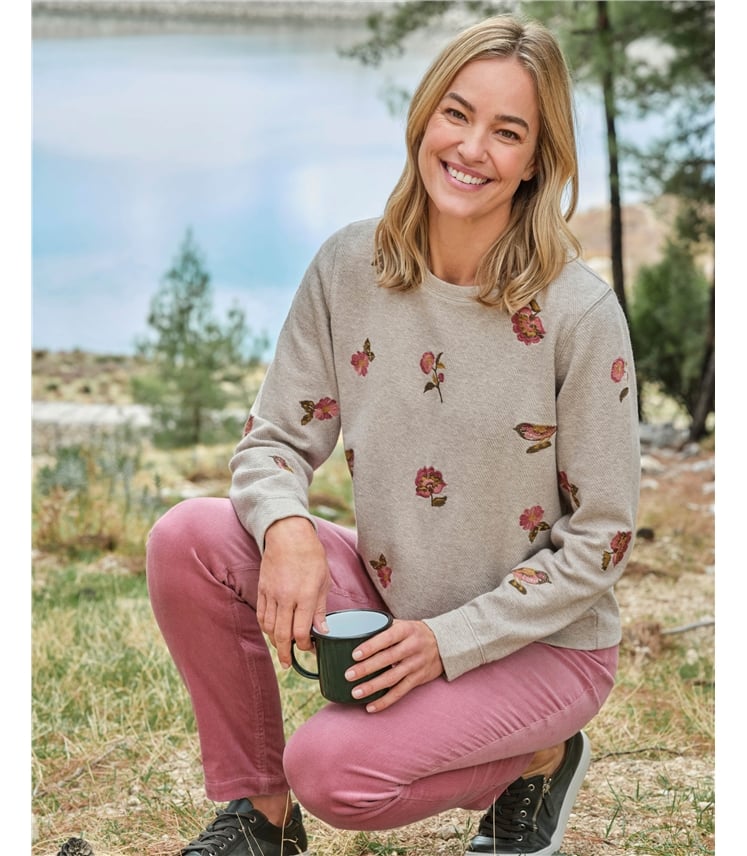 Embroidered Bird Sweatshirt