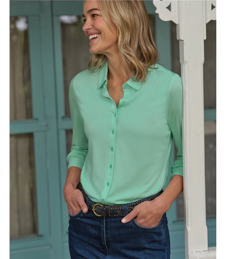 Jersey-Hemd aus Bio-Baumwollmischung