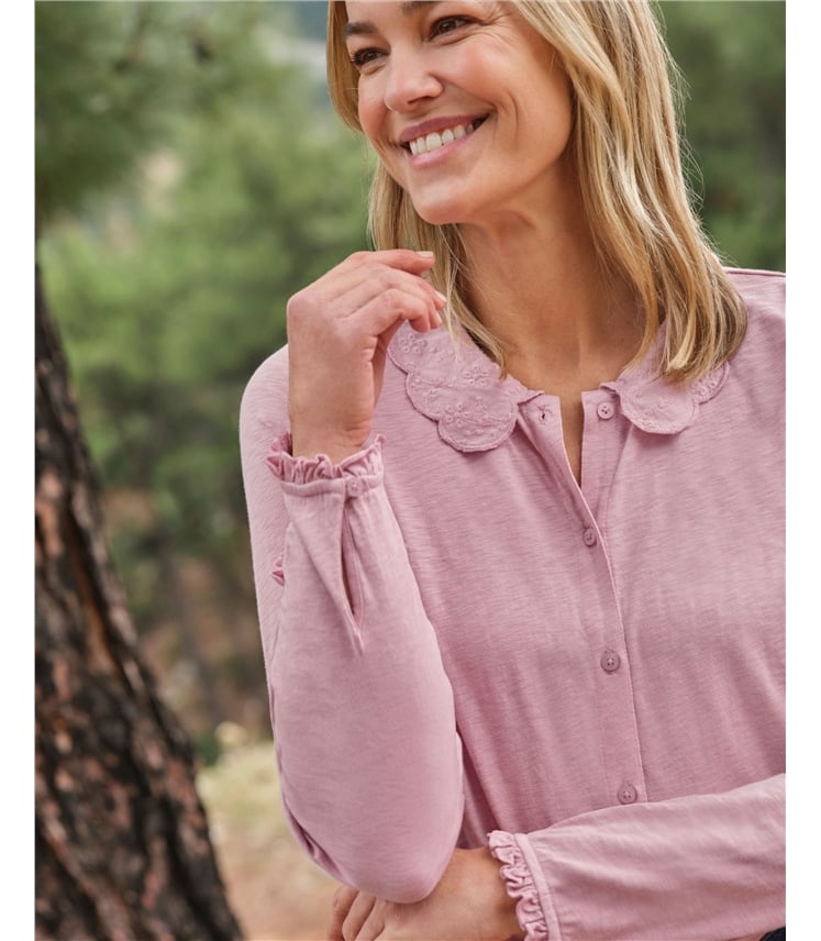 Petal Collar Jersey Top