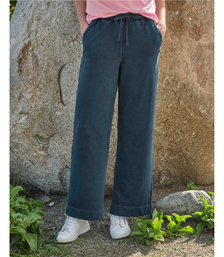 Soft Denim Jersey Trousers