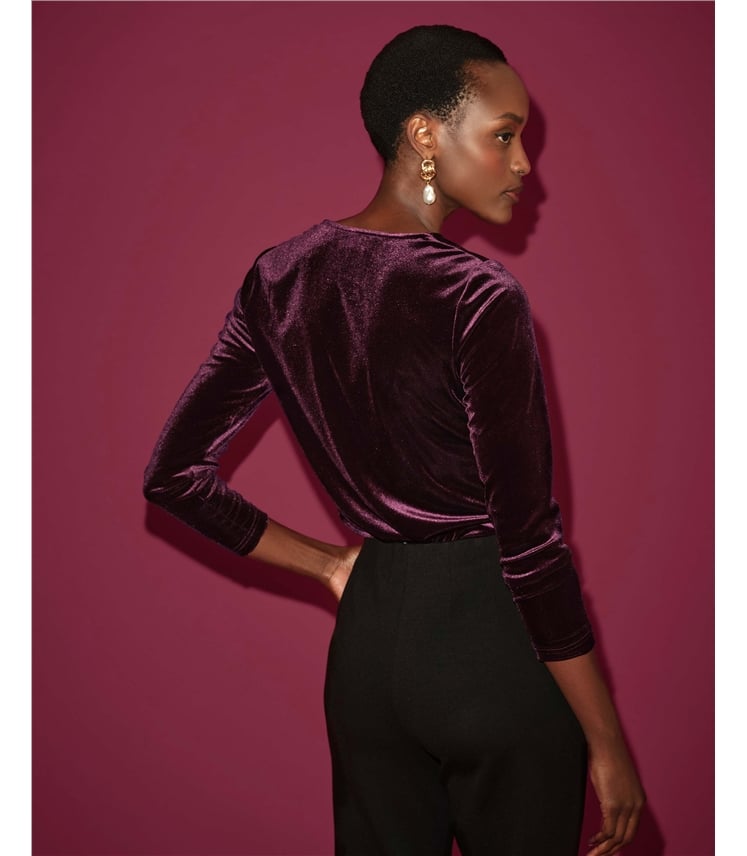 Twist Front Velvet Top