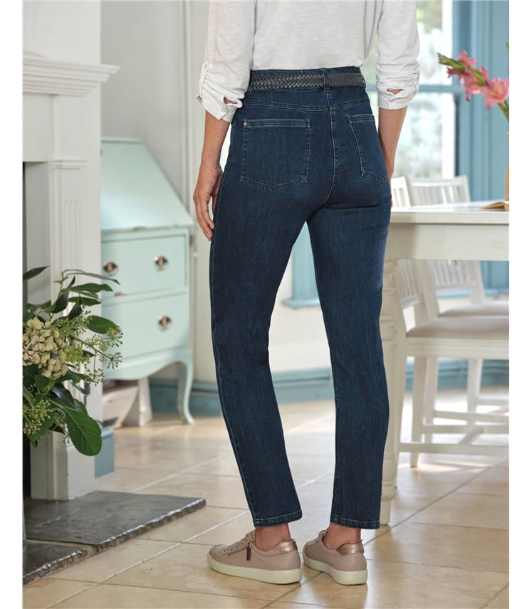 Bequeme Stretch-Jeans mit schmalem Saum