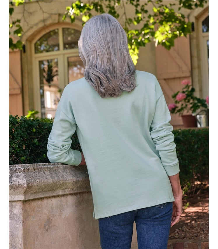 Embroidered Yoke Sweatshirt