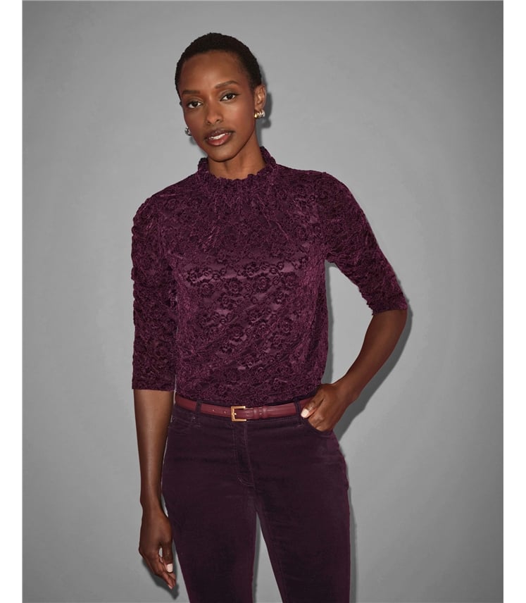 All Over Lace Jersey Top