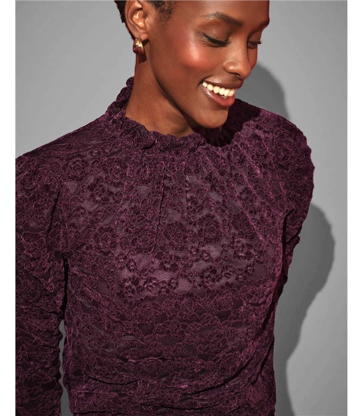 All Over Lace Jersey Top