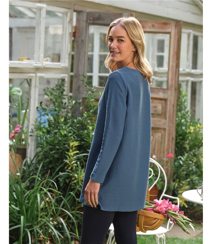 Boat Neck Denim Tunic