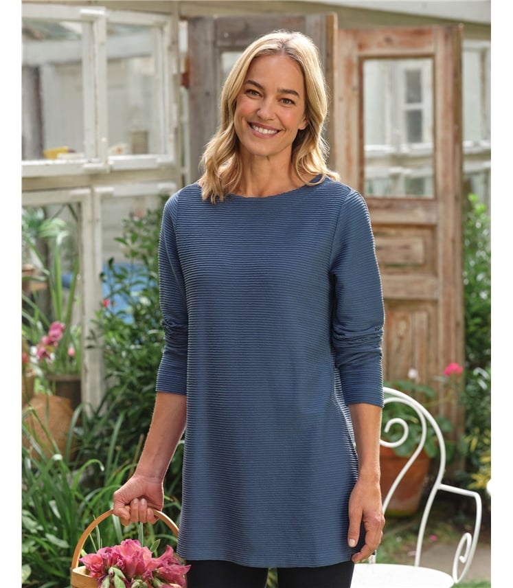Boat Neck Denim Tunic