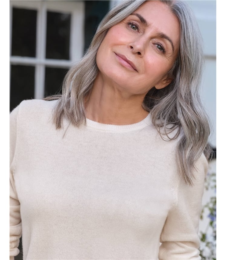 Cashmere and Merino Crew Neck Knitted Sweater
