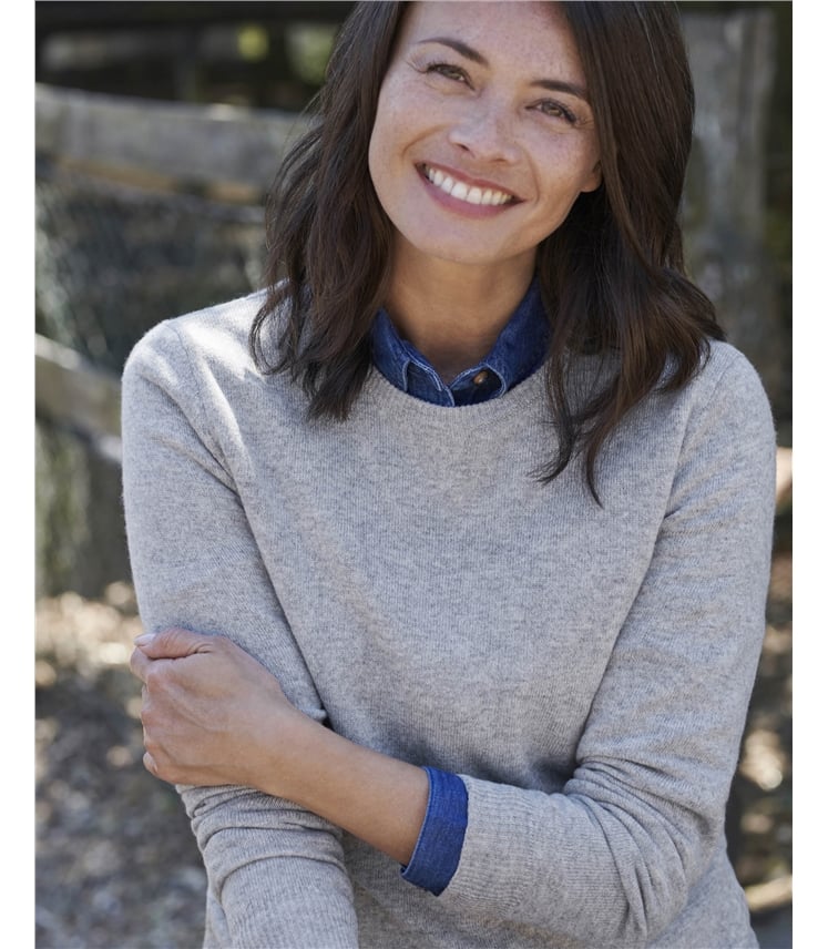 Cashmere and Merino Crew Neck Knitted Sweater