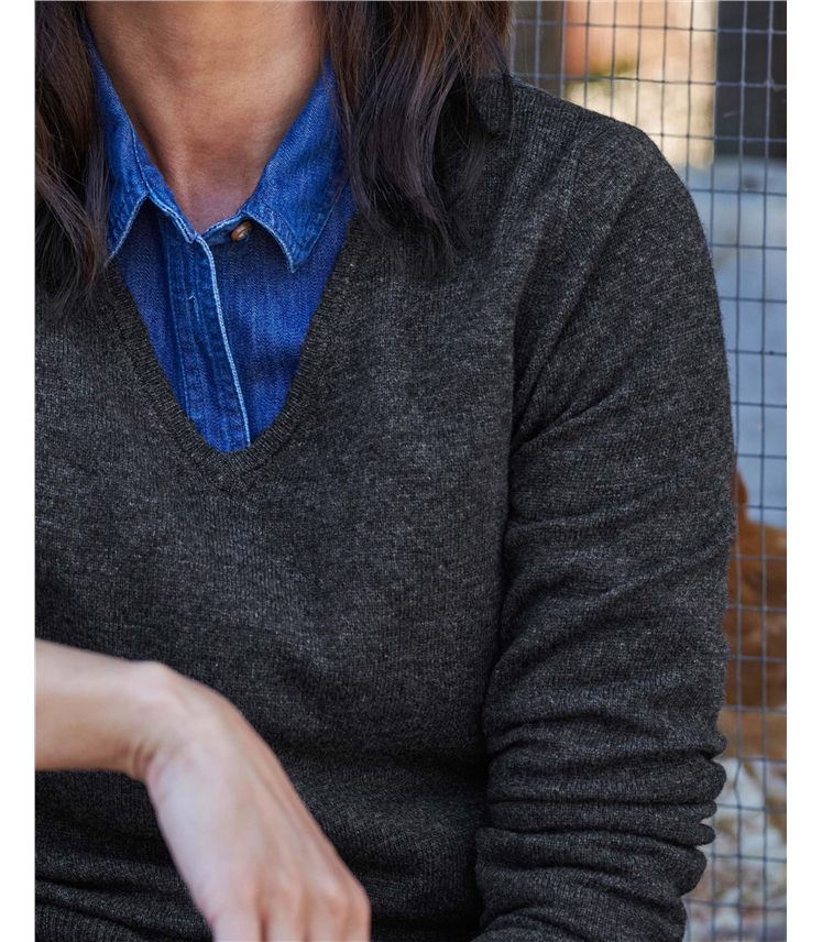 Cashmere & Merino V Neck Knitted Sweater