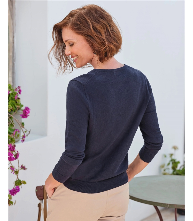 Cashmere & Merino V Neck Knitted Sweater