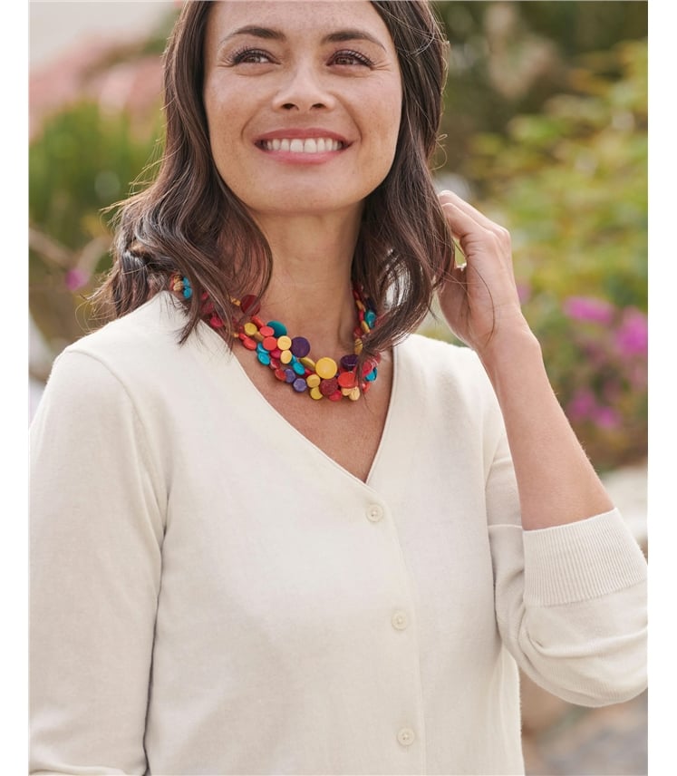 Cashmere Merino Classic V Neck Cardigan