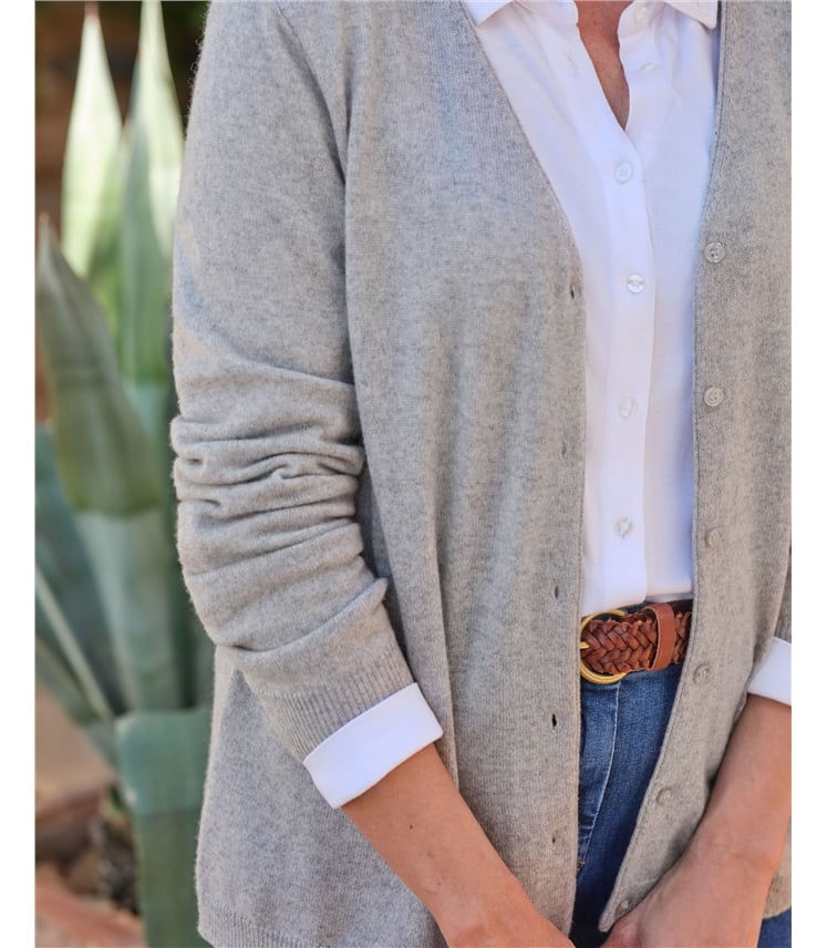 Cashmere Merino Classic V Neck Cardigan