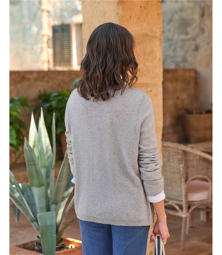 Cashmere Merino Classic V Neck Cardigan