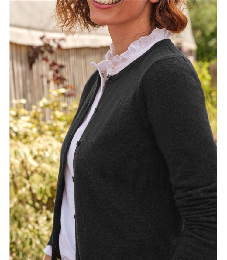 Cashmere Merino Crew Neck Cardigan