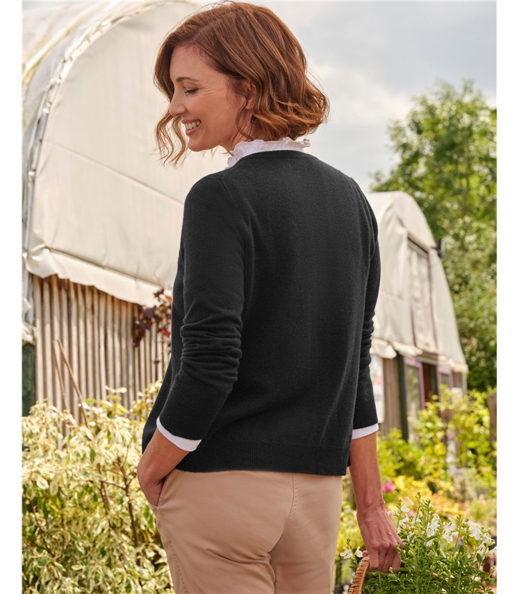 Cashmere Merino Crew Neck Cardigan