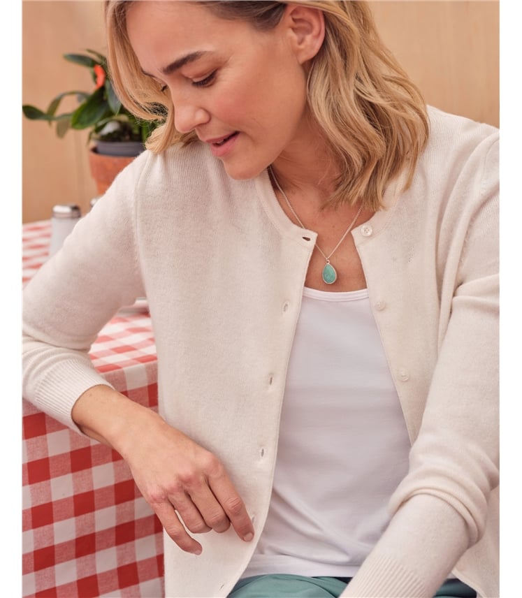 Cashmere Merino Crew Neck Cardigan